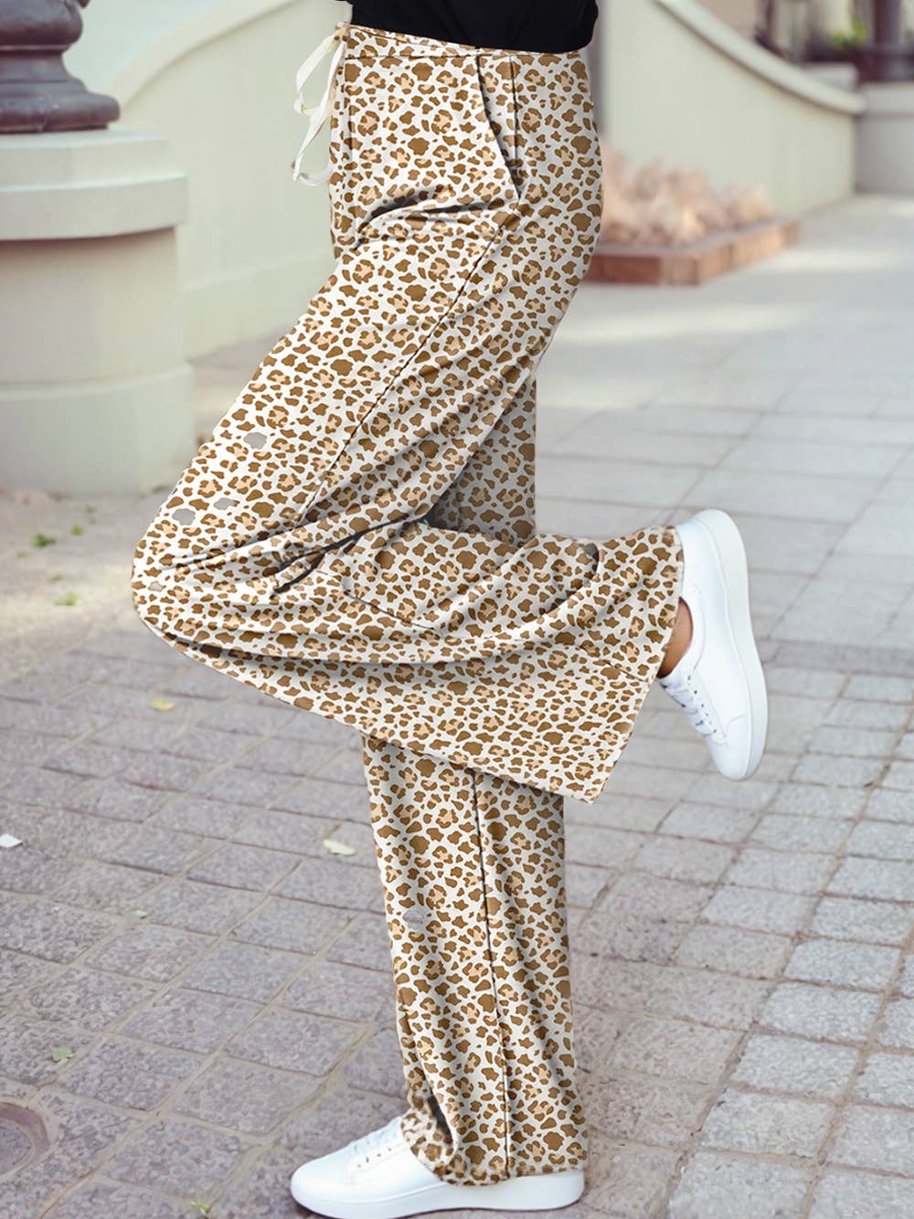 Leopard Drawstring Loose Pants