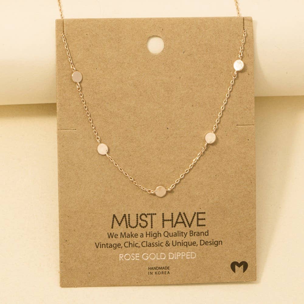 Dainty Circle Disc Station Necklace