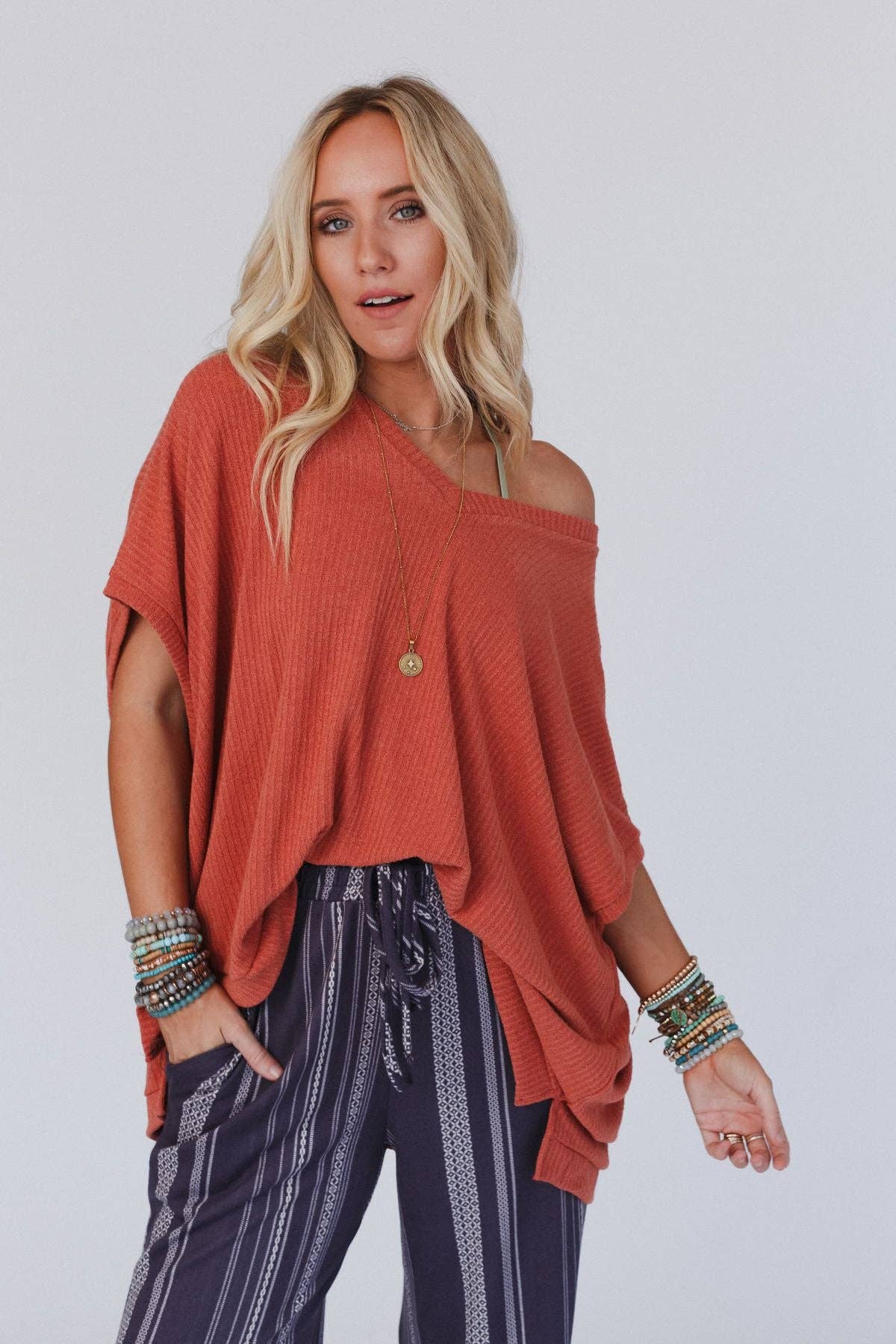 Rowan Oversized Ribbed Knit Top