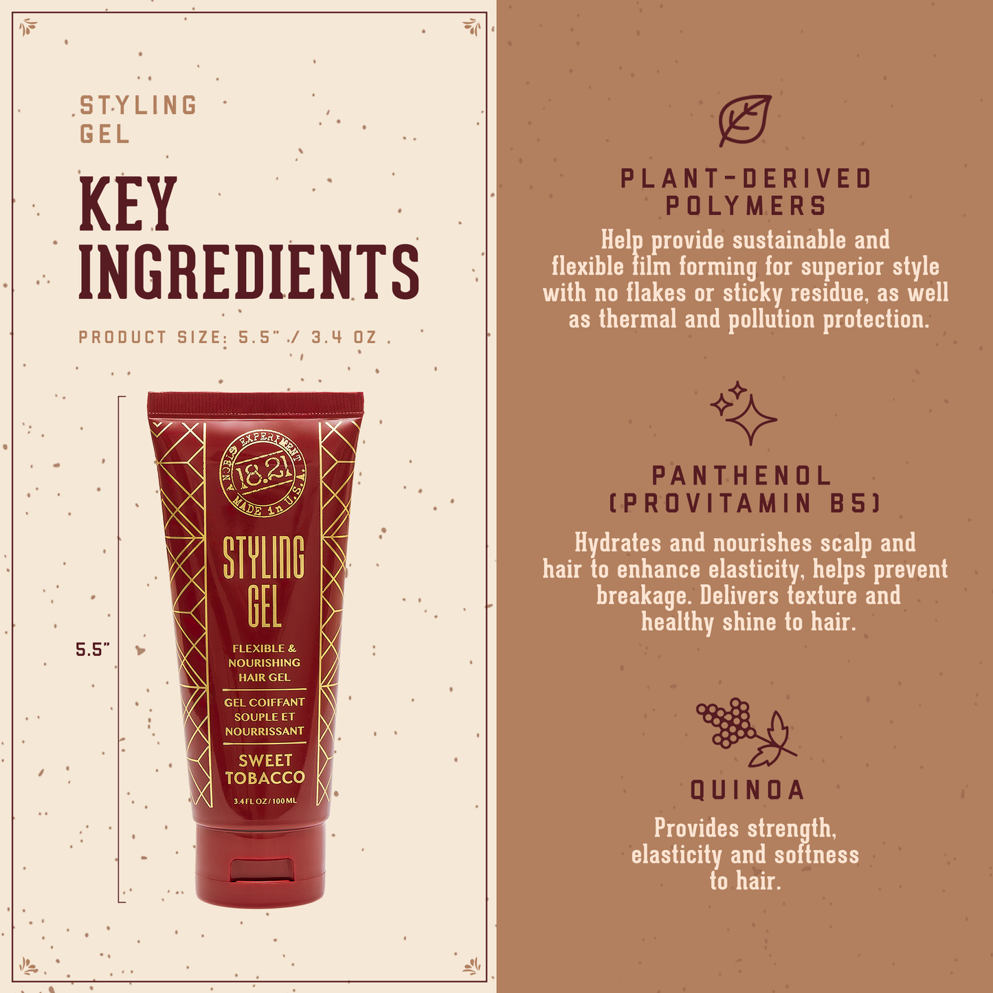 18.21 Man Made - Hair Styling Gel - Sweet Tobacco
