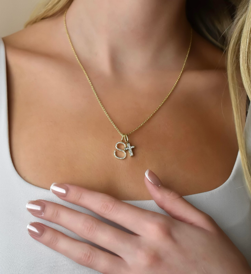 Crystal Cross Charm