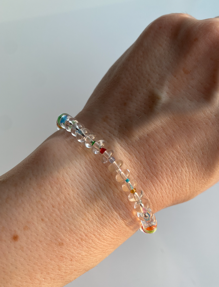Bondi Beaded Bracelet in Clear (Designed for Charms)
