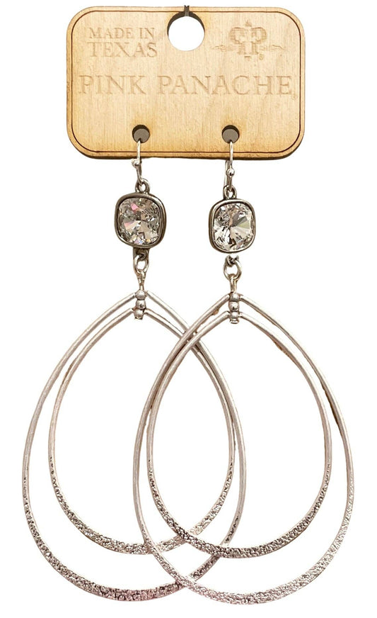 Silver teardrop earring 1CNC G258