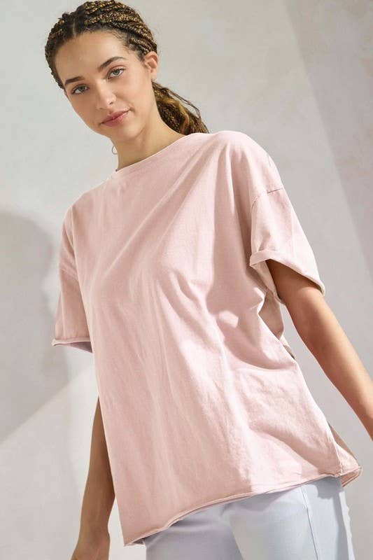 Yelete - Women's The Essential Raw Edge Oversize Tee