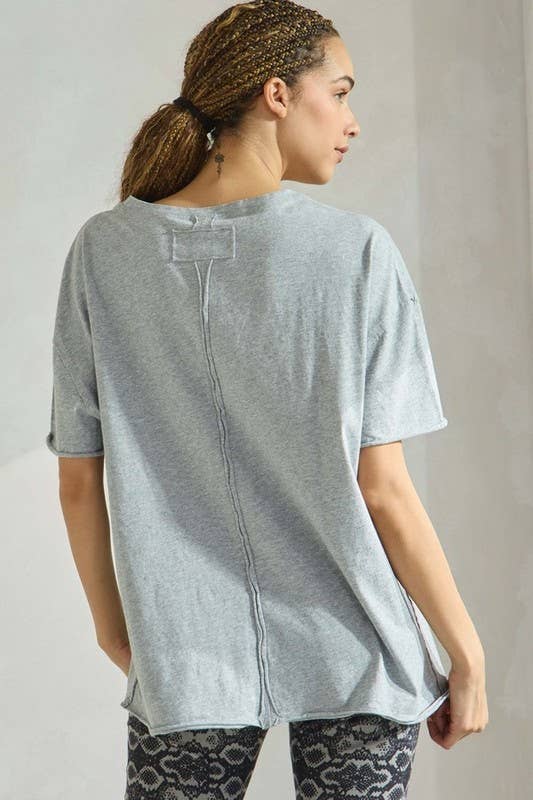 Yelete - Women's The Essential Raw Edge Oversize Tee