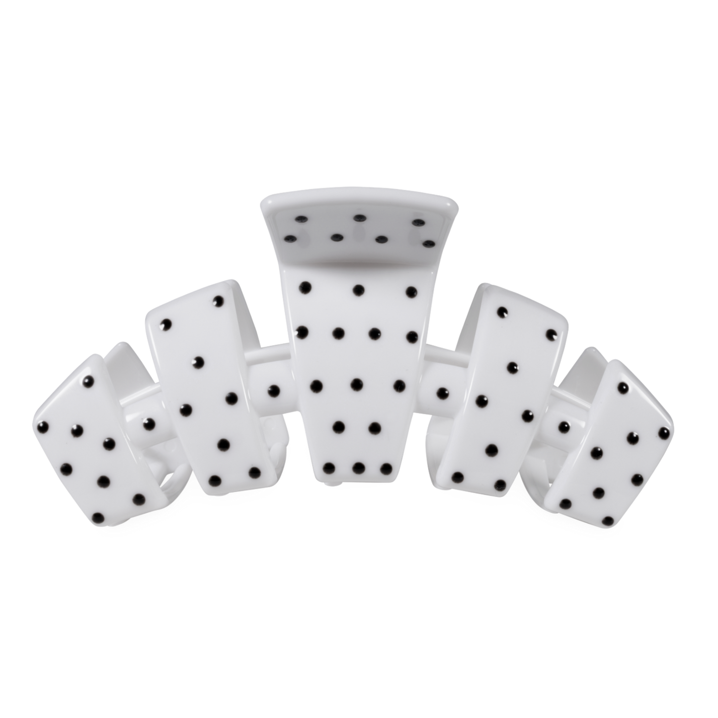 TELETIES - Classic White Polka Dot Party Large Claw Clip