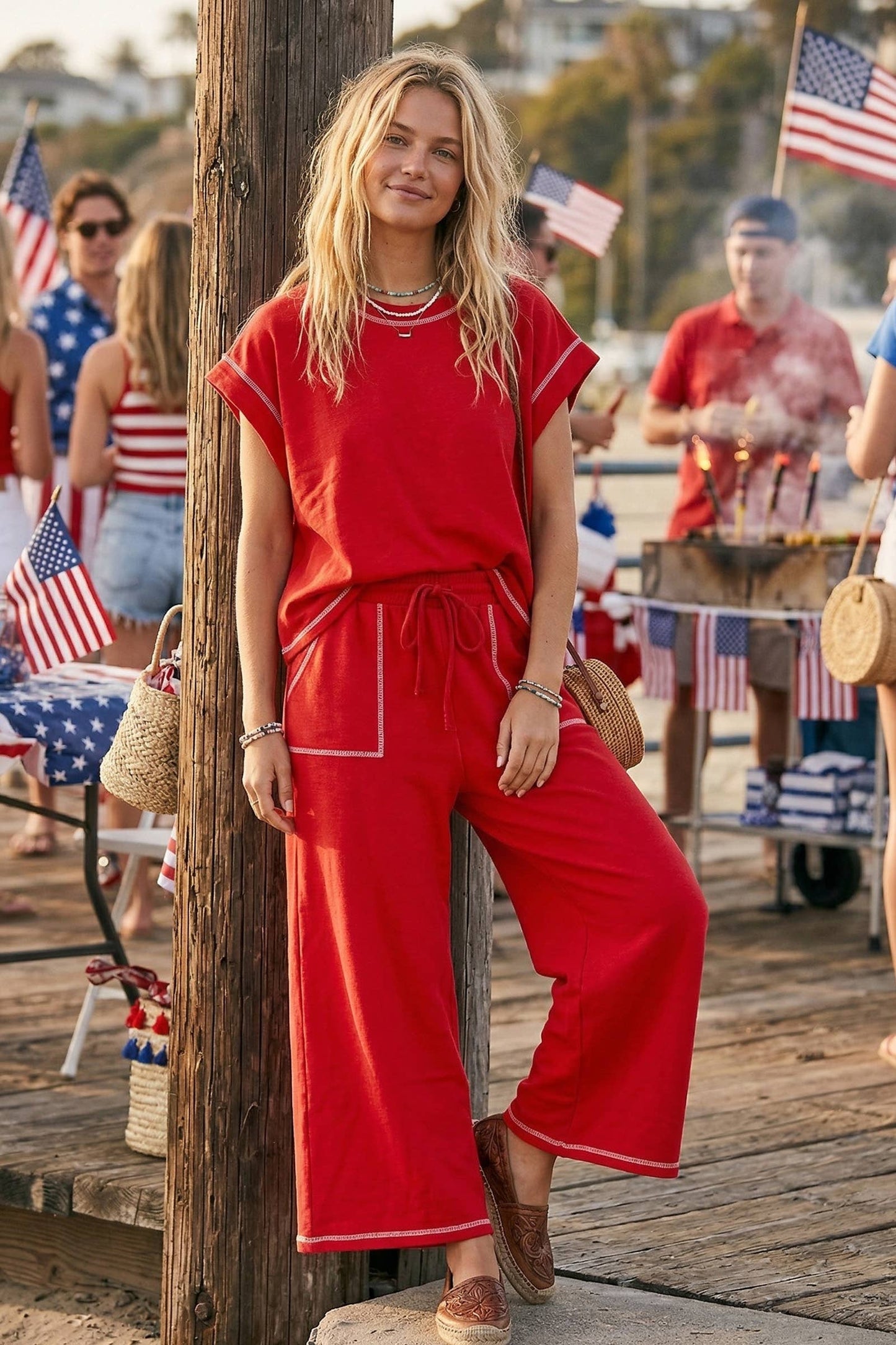 Sewn and Seen - (Original Design) Scuba Contrast Stitch Lounge Set