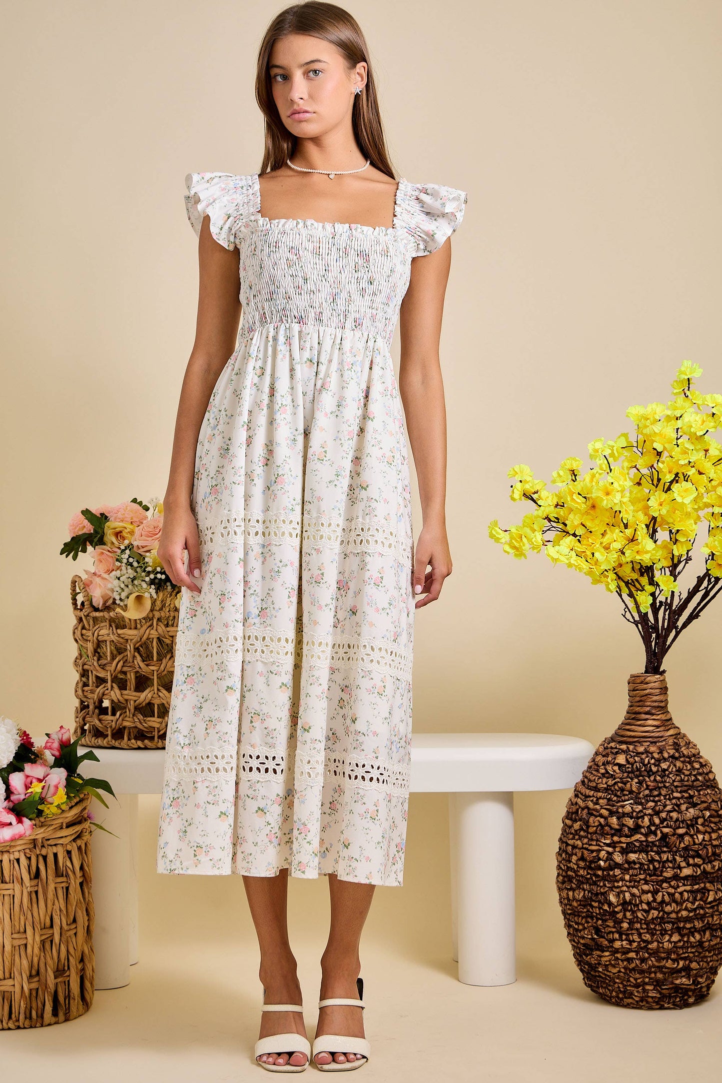 Floral Smocked Maxi Dress