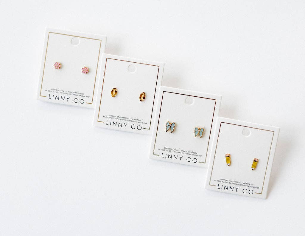 Screwback Stud Earrings - Alli Pink