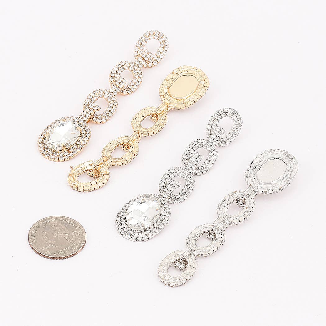 3AM BY H&D ACCESSORIES - Crystal Link Drop Earrings