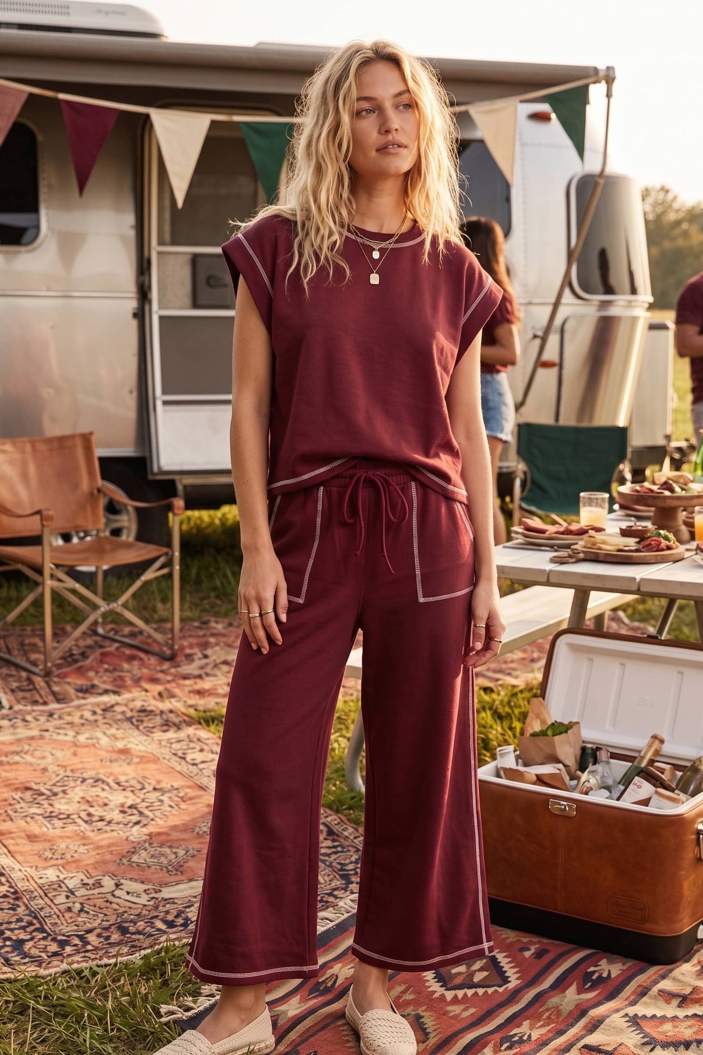 Sewn and Seen - (Original Design) Scuba Contrast Stitch Lounge Set