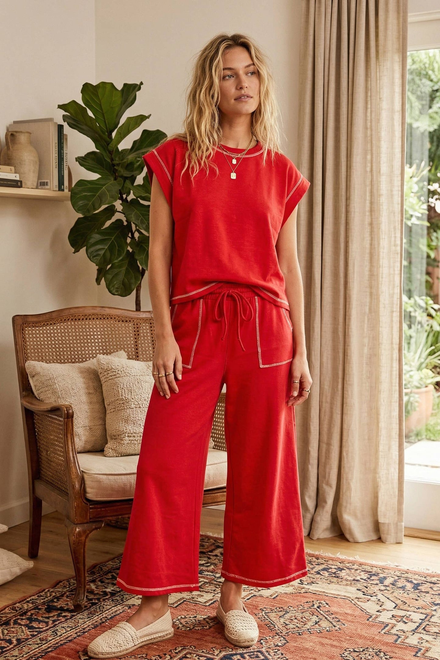 Sewn and Seen - (Original Design) Scuba Contrast Stitch Lounge Set