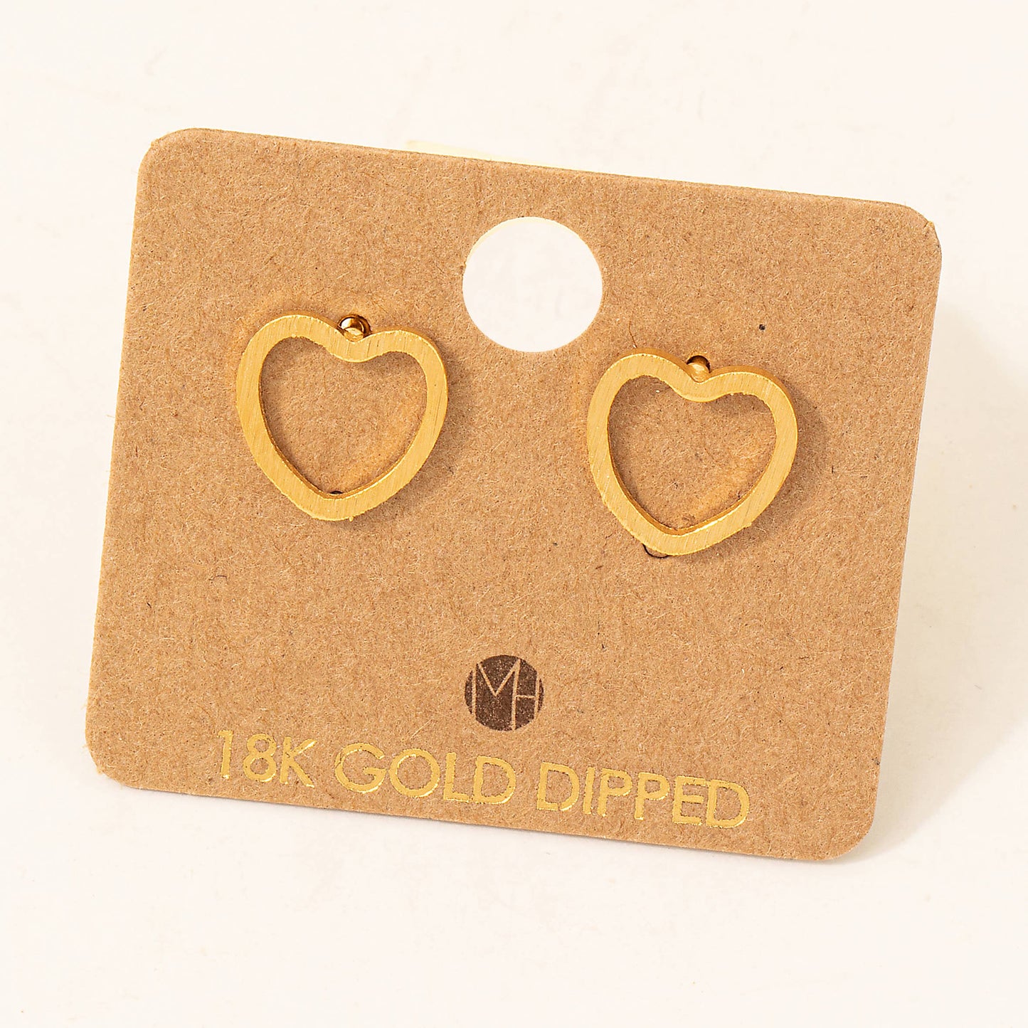 Heart Outline Stud Earrings