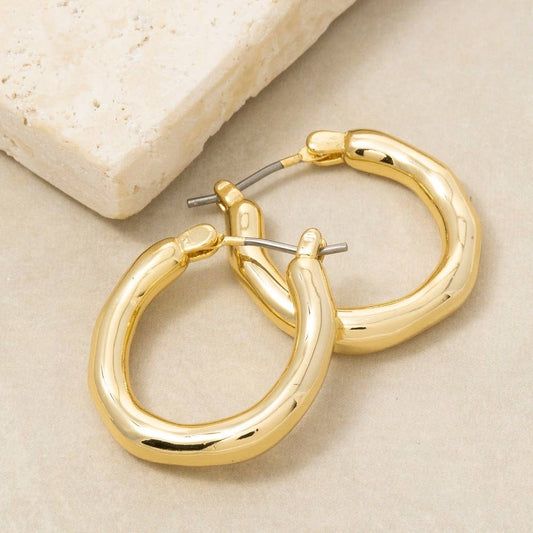 Gold Dipped Chunky Hoop Earrings