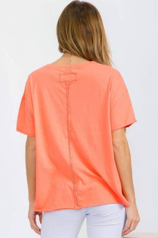 Yelete - Women's The Essential Raw Edge Oversize Tee