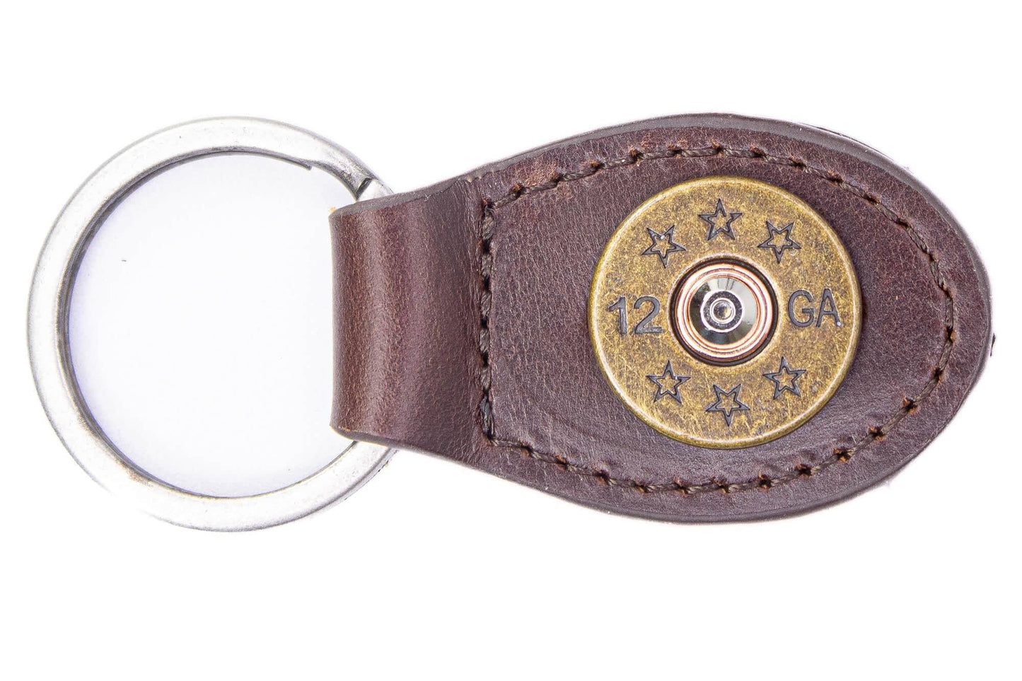 Shot Shell Oval Leather Keychain