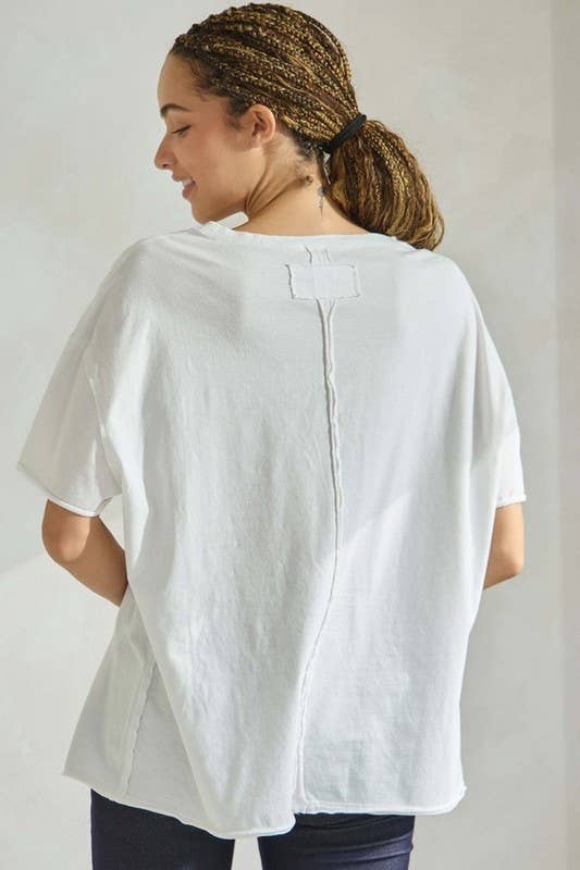 Yelete - Women's The Essential Raw Edge Oversize Tee
