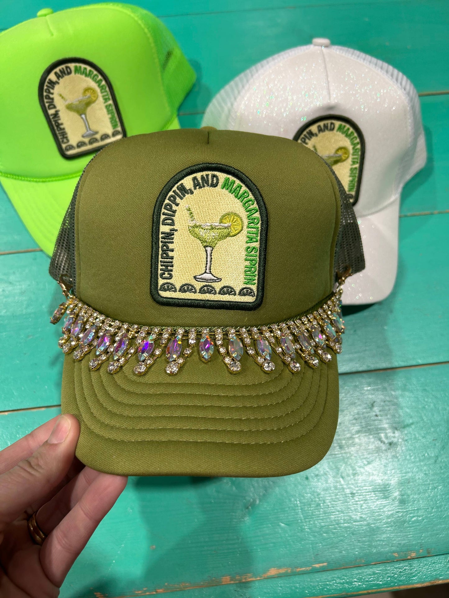Trucker Hat Chain Rhinestone Drop