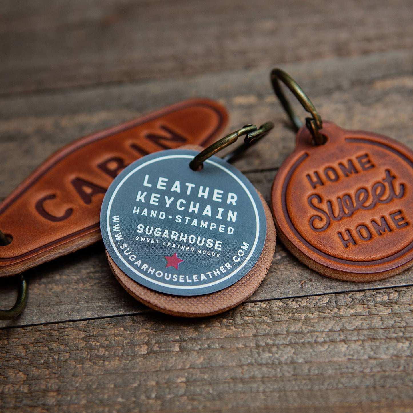 America 250th Anniversary Flag Leather Keychain Motel Style