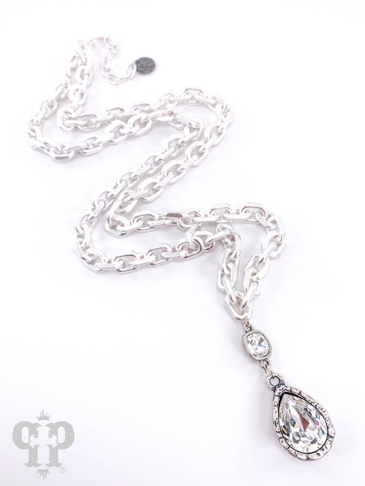 Crystal teardrop necklace 1N456