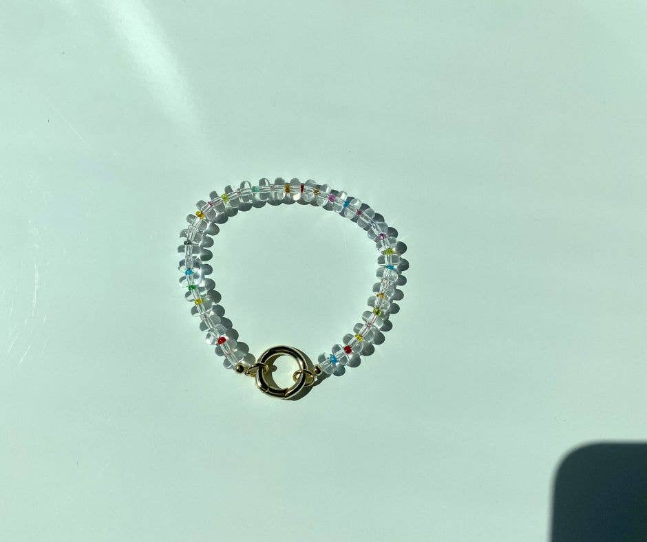 Bondi Beaded Bracelet in Clear (Designed for Charms)
