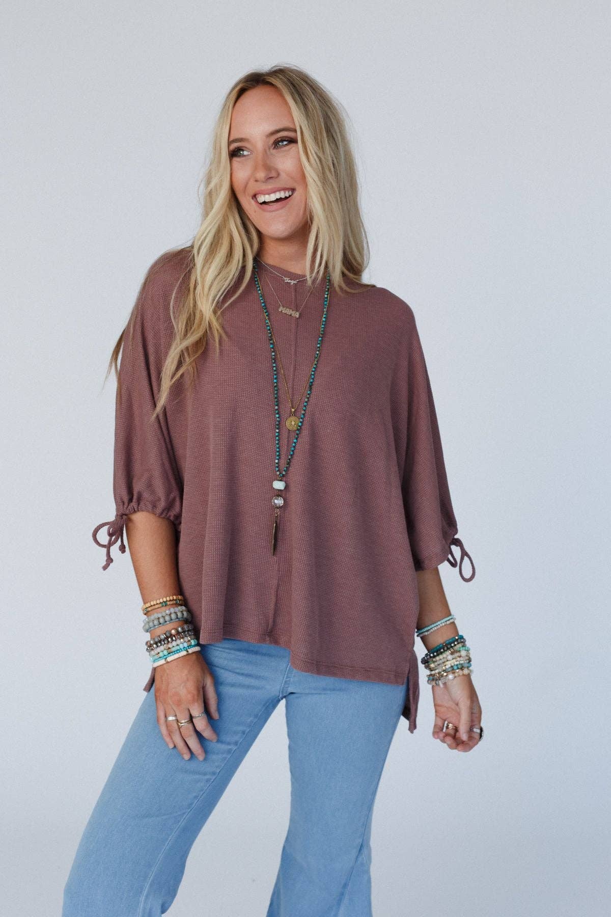 Three Bird Nest - Little Lark Puff Sleeve Tee - Mulberry