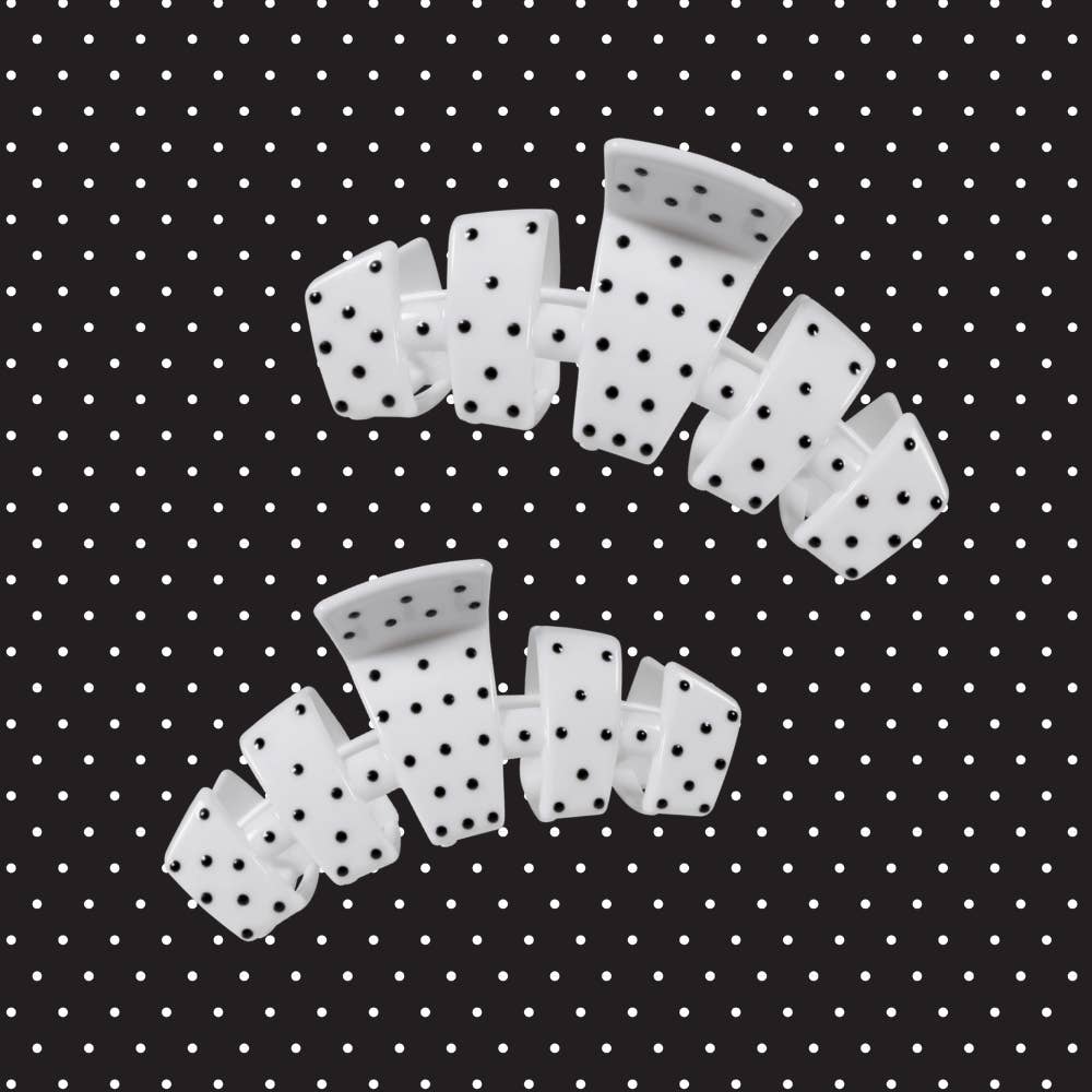 TELETIES - Classic White Polka Dot Party Large Claw Clip