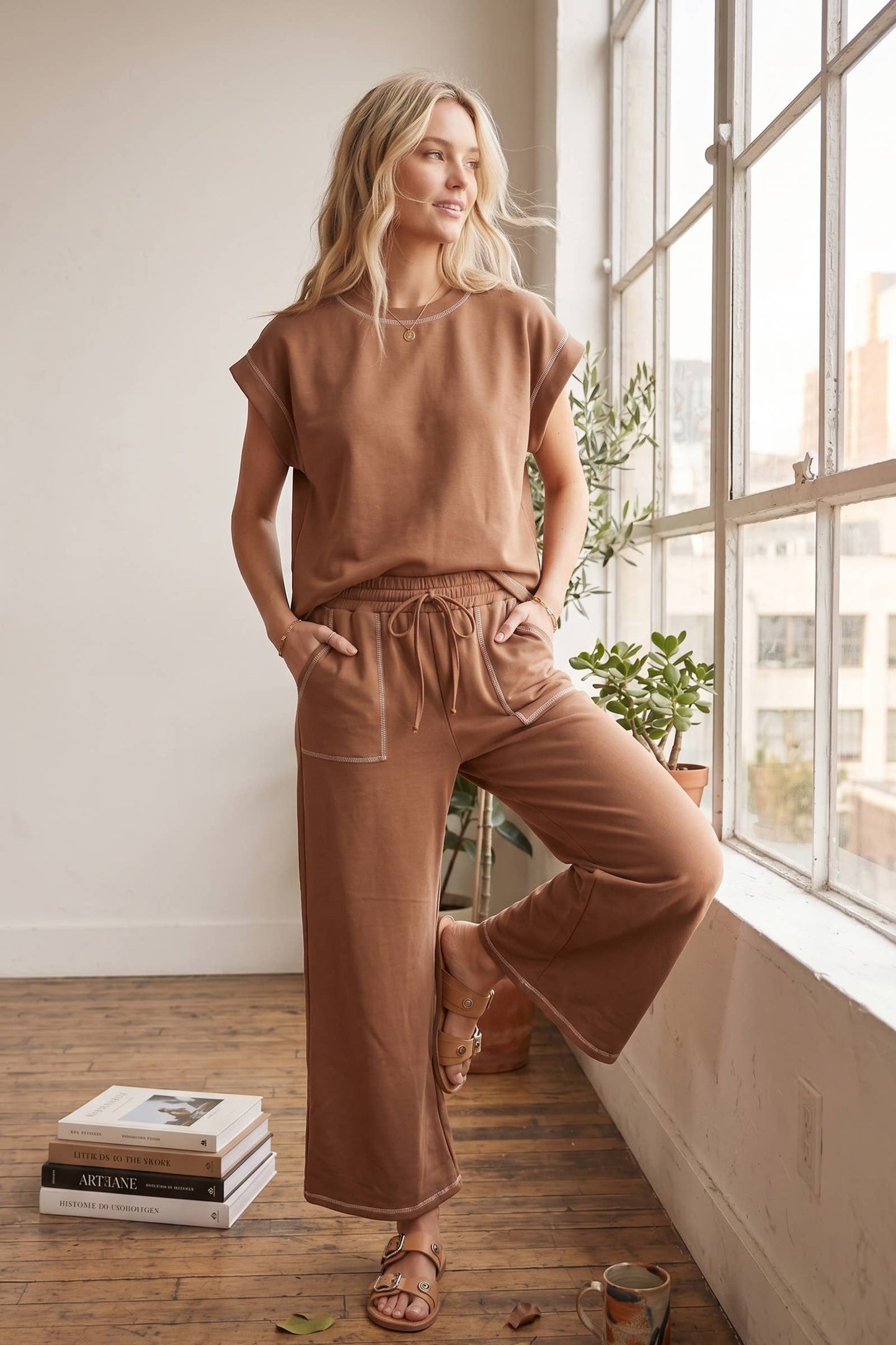 Sewn and Seen - (Original Design) Scuba Contrast Stitch Lounge Set