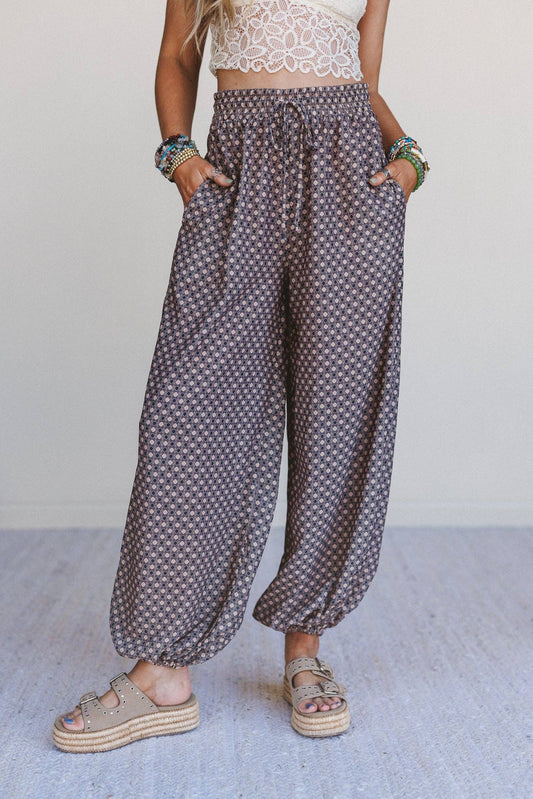 Three Bird Nest - Mystic Mirage Printed Joggers - Black