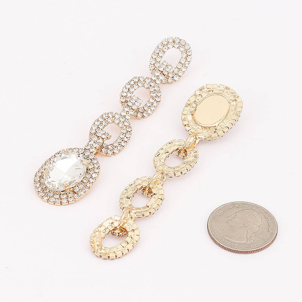 3AM BY H&D ACCESSORIES - Crystal Link Drop Earrings