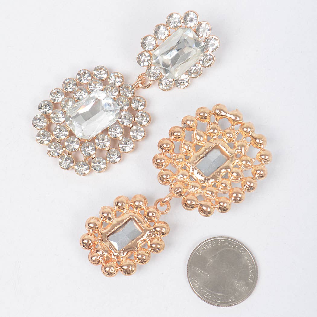 3AM BY H&D ACCESSORIES - Rhinestone Dangle Earrings