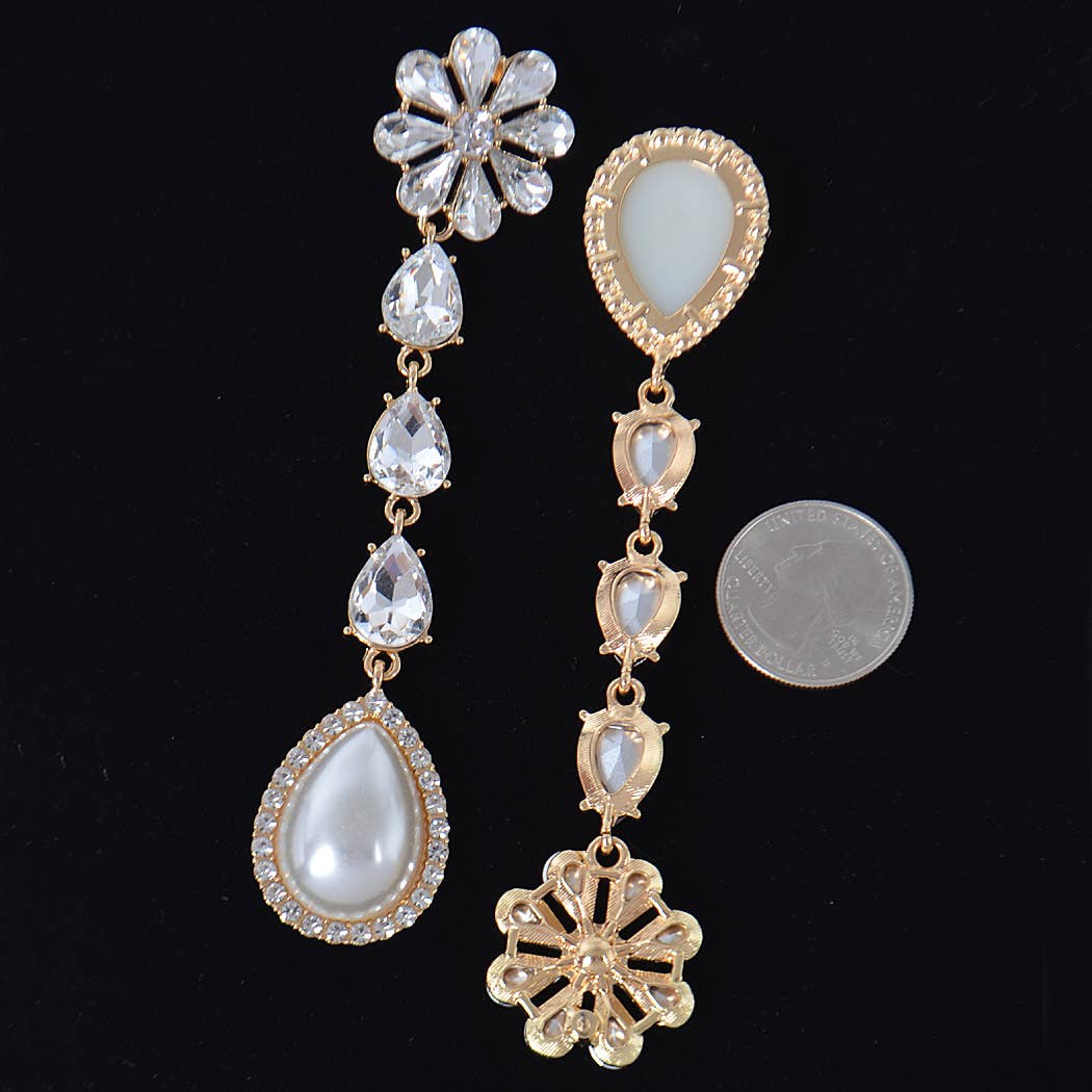 3AM BY H&D ACCESSORIES - Pearl Rhinestone Drop Earring