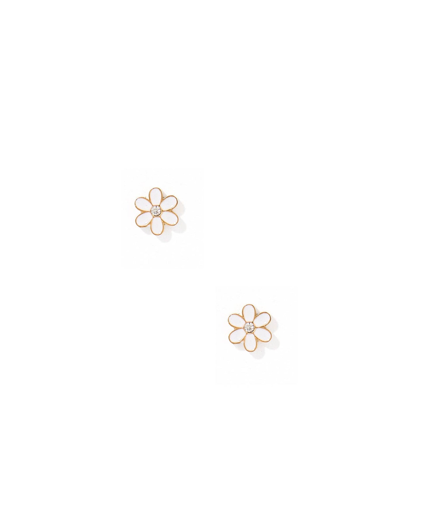 Screwback Stud Earrings - Alli White