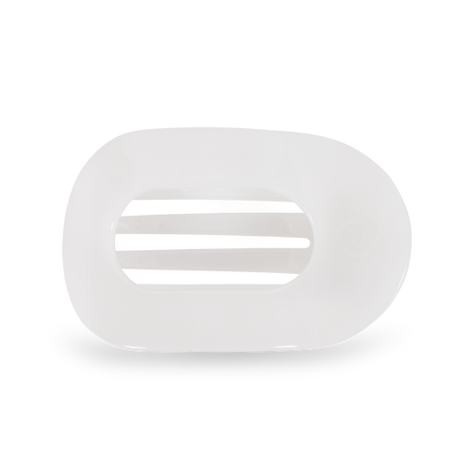 TELETIES - Round Flat Hair Clip | Med. | Coconut White