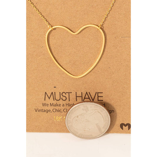 Heart Cutout Pendant Necklace