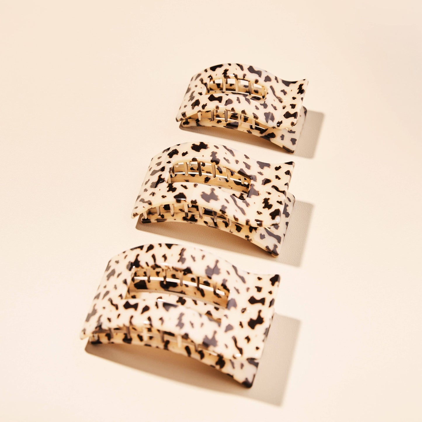 TELETIES - Flat Rectangle Hair Clip | Medium | Blonde Tortoise