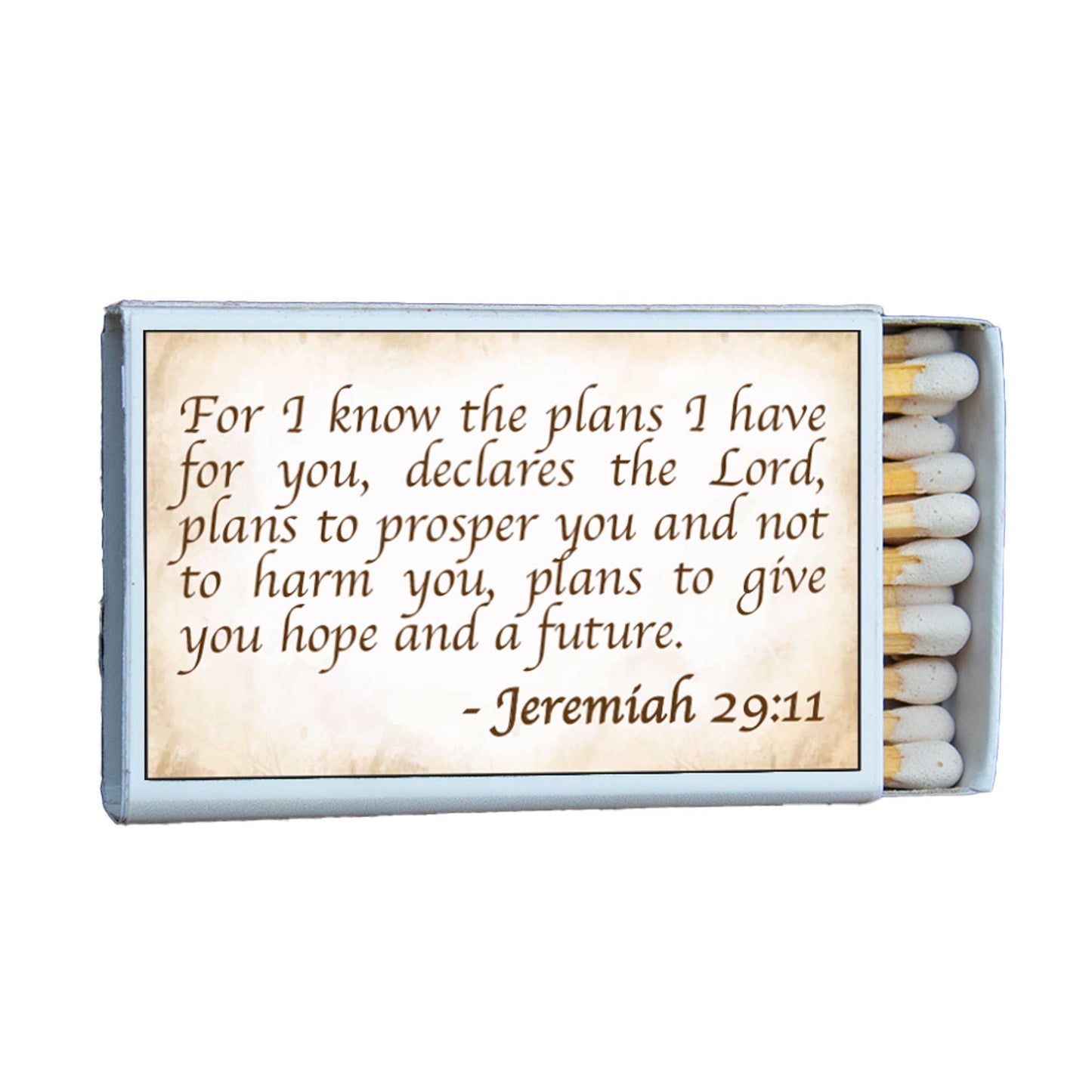Matches • Bible Verse Jeremiah 29:11 Matchboxes