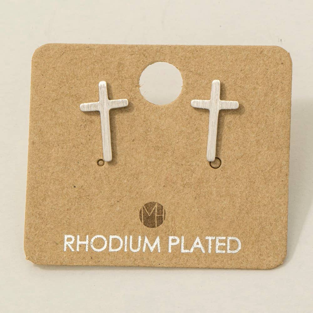 Mini Cross Post Stud Earrings