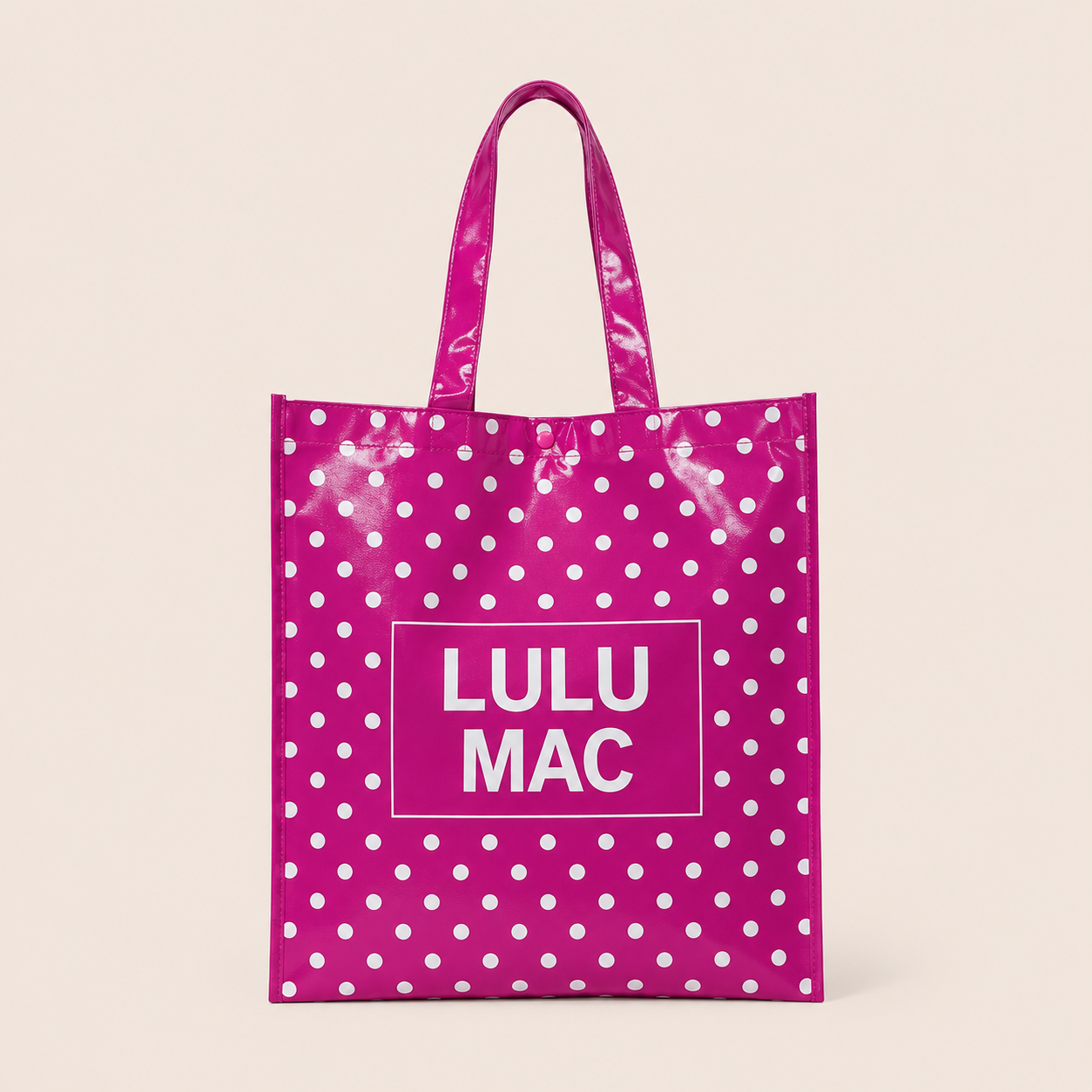 Girlie Girl Originals - LM-BG-1004 REUSABLE TOTE -HOT PINK WHITE DOT