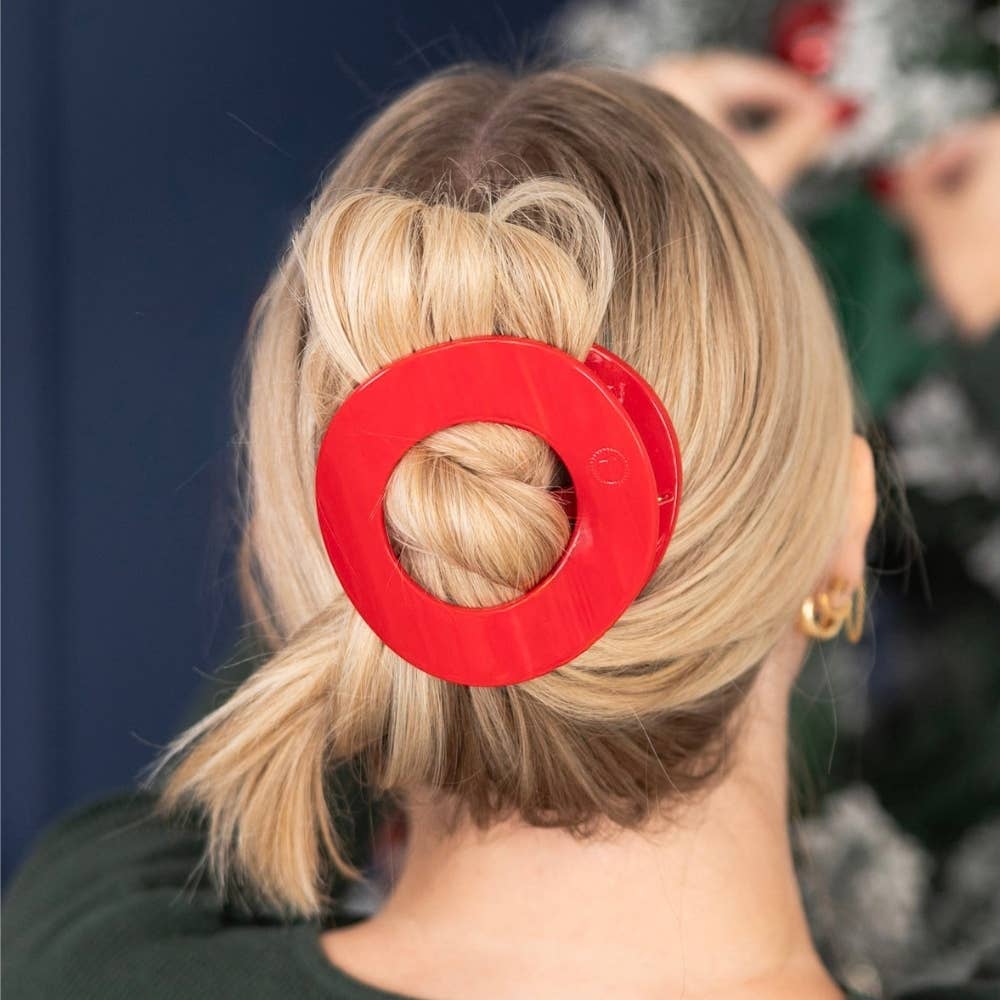 TELETIES - Red Carpet Ready | Large | Flat Circle Hair Clip