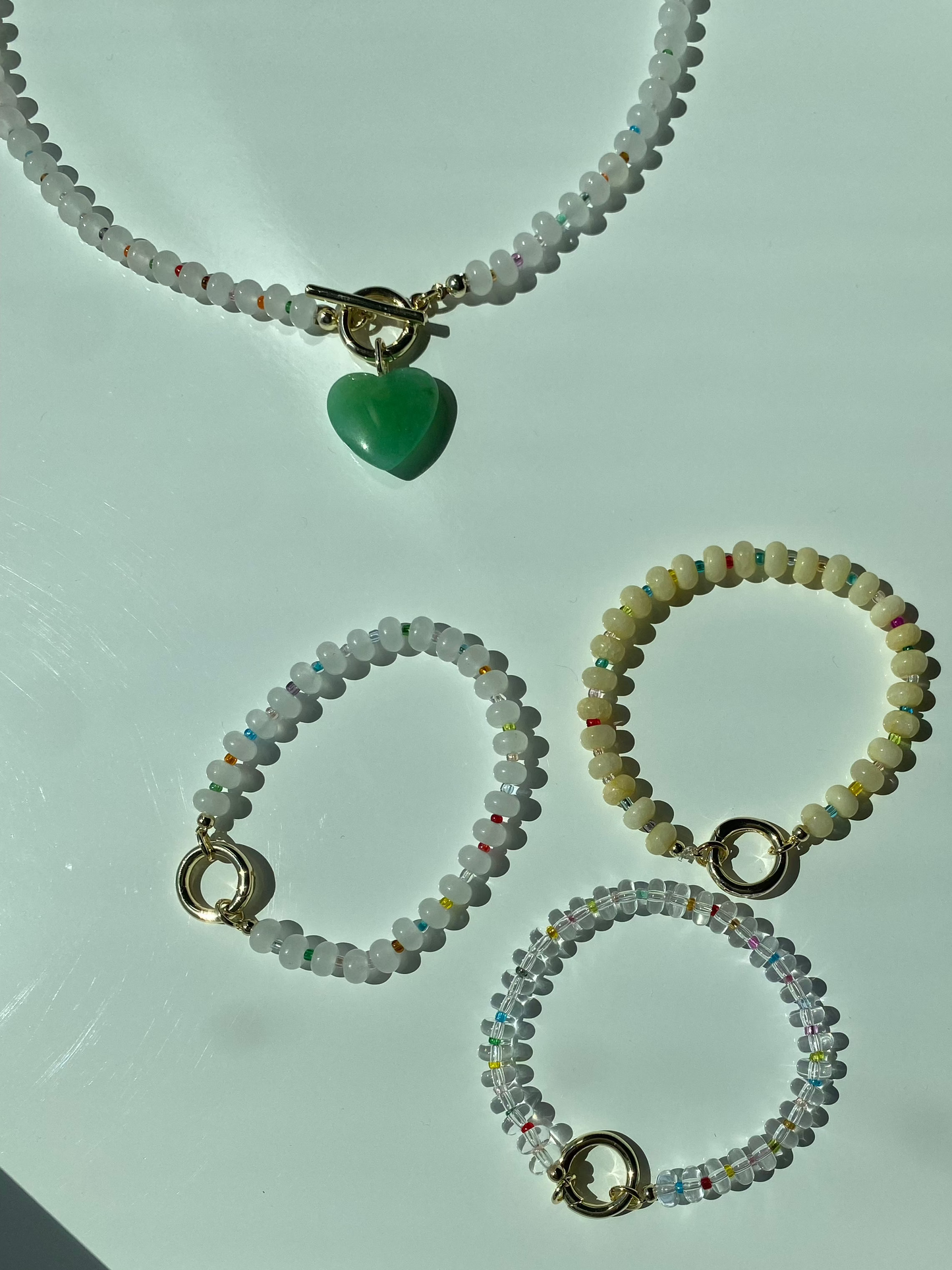 Bondi Beaded Bracelet in Clear (Designed for Charms)