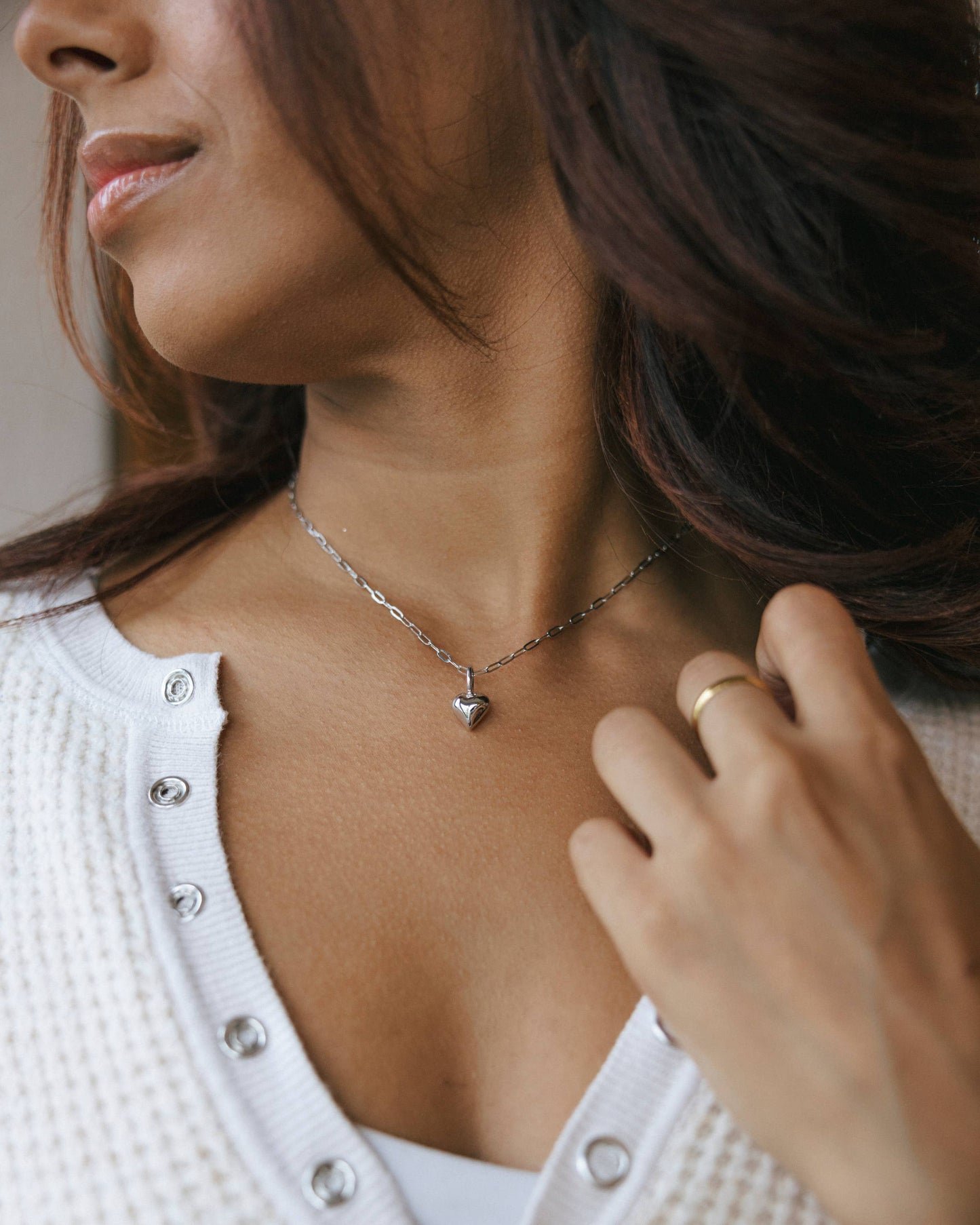 Mini Paperclip Chain Necklace | Threader Charm Necklace  