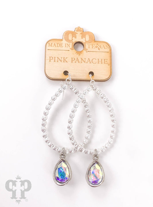 Fluted bead teardrop earring 1E632
