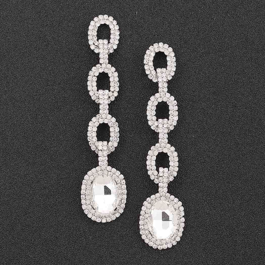 3AM BY H&D ACCESSORIES - Crystal Link Drop Earrings