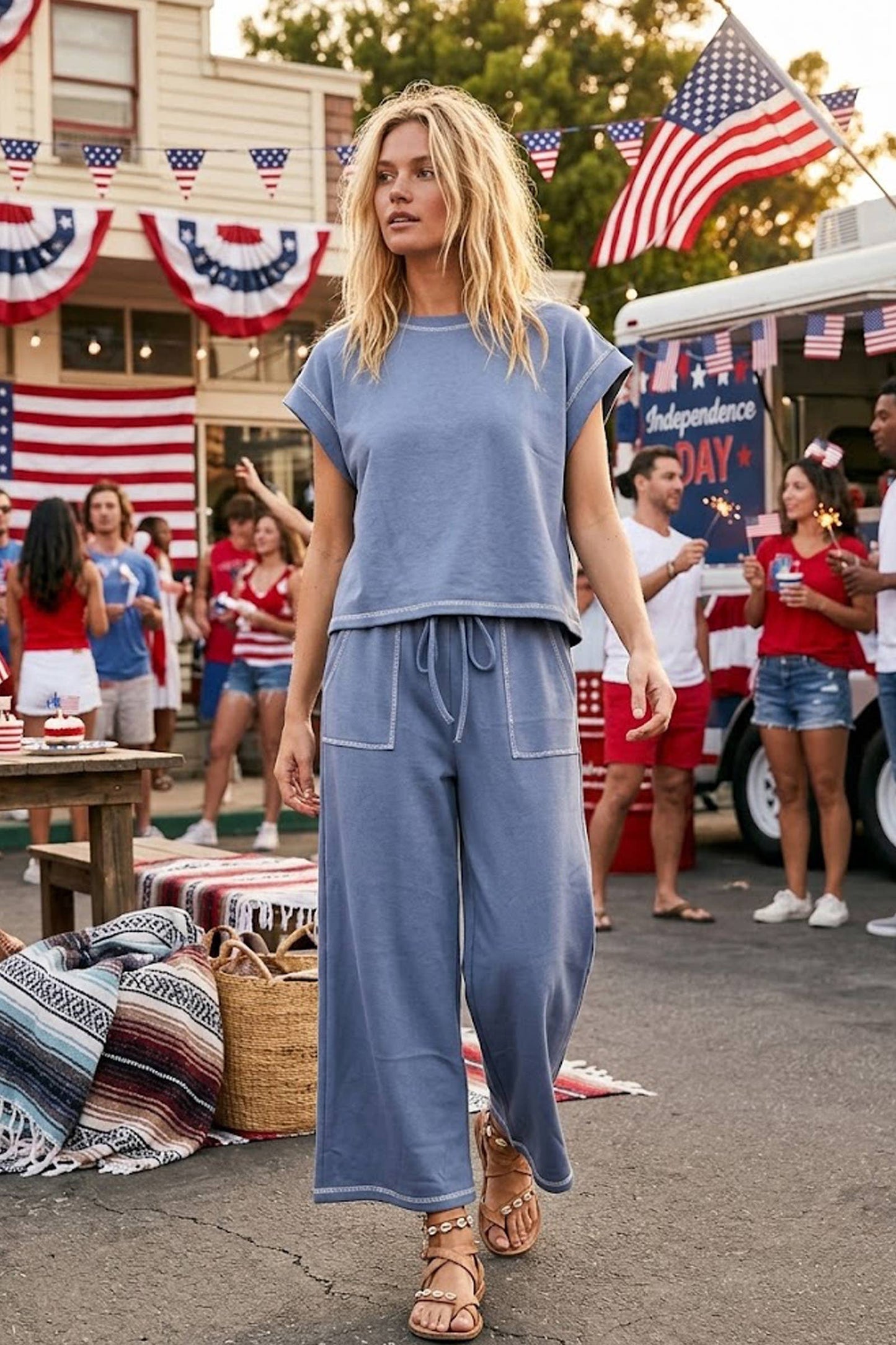 Sewn and Seen - (Original Design) Scuba Contrast Stitch Lounge Set