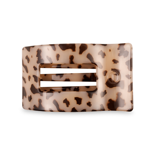 TELETIES - Flat Rectangle Hair Clip | Medium | Blonde Tortoise
