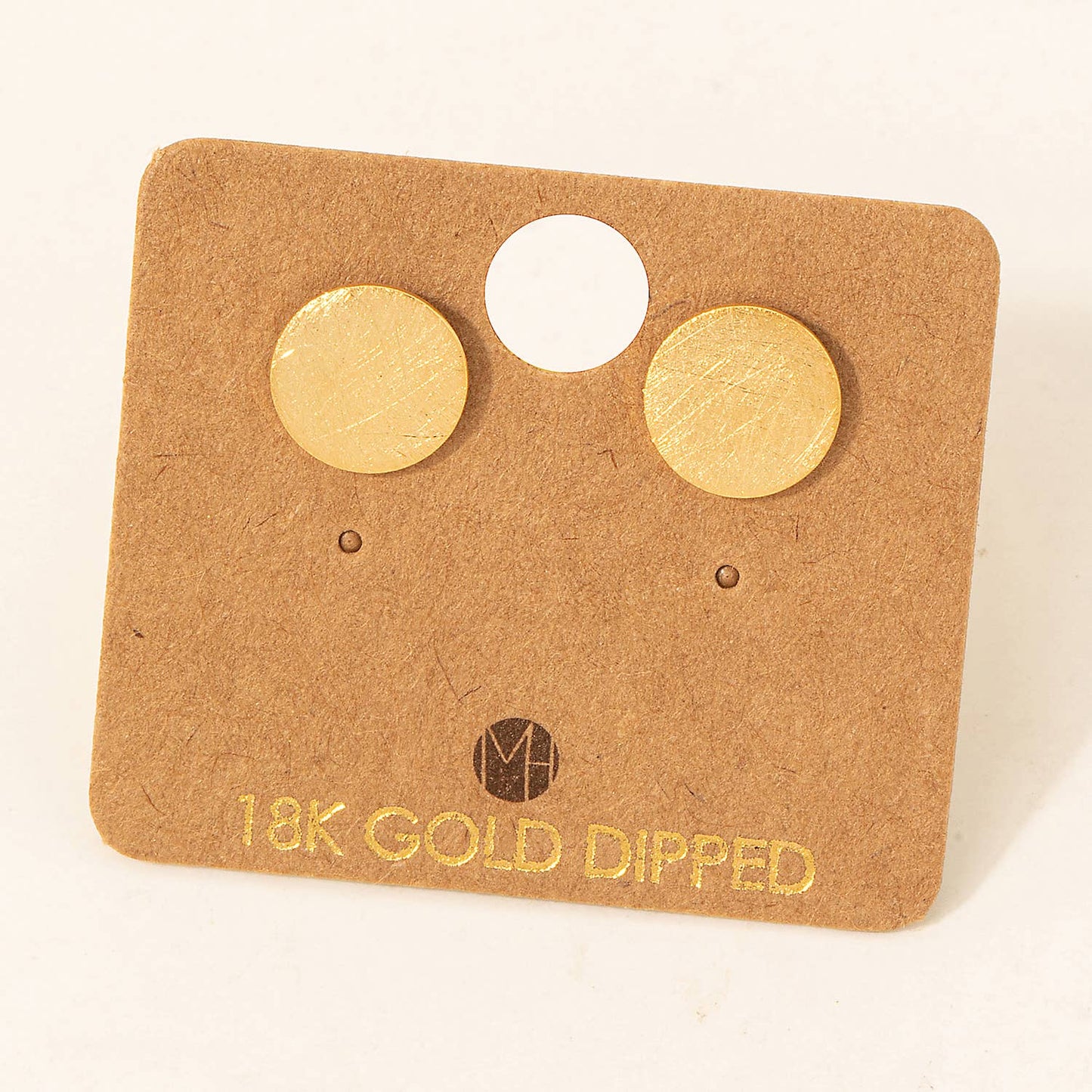 Circle Disc Stud Earrings