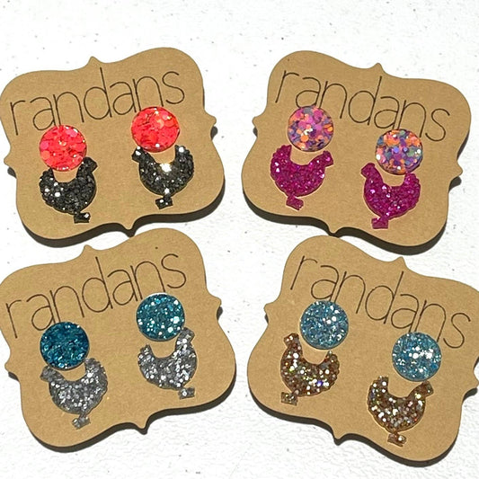 Randans - Studs- 3 sets of 2 stud cards- livestock- chicken