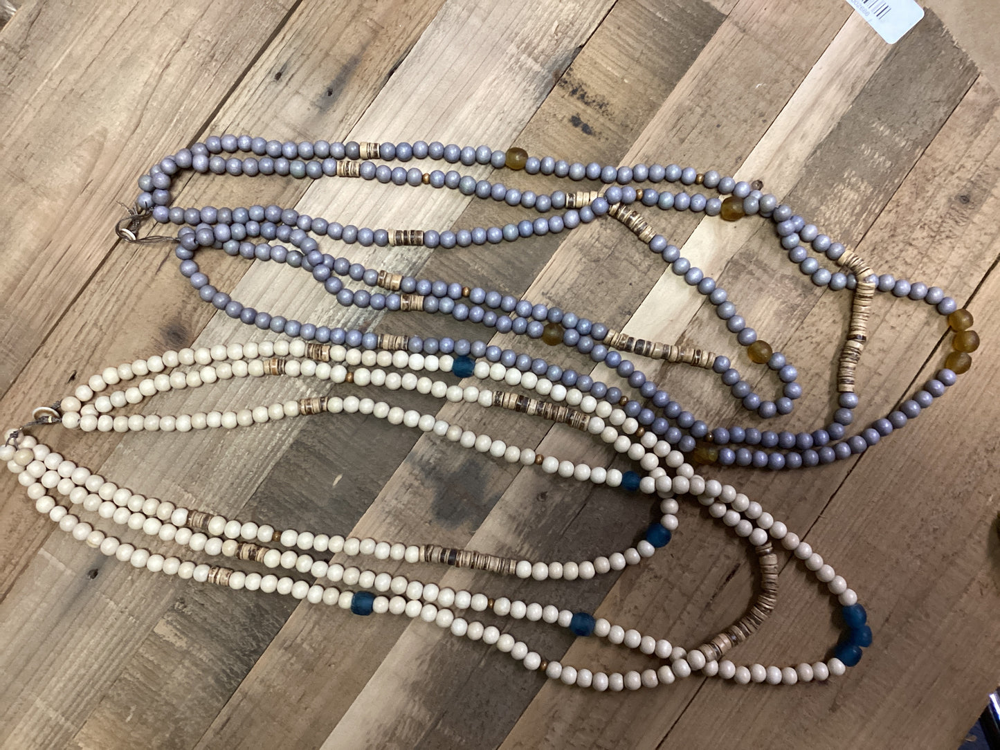 Triple Strand Bead Necklace